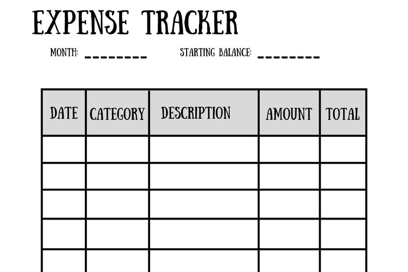 Expense Tracker Printable, Financial Expense Tracker, Fillable PDF Expense Tracker Printable, Financial Expense Tracker, Fillable PDF