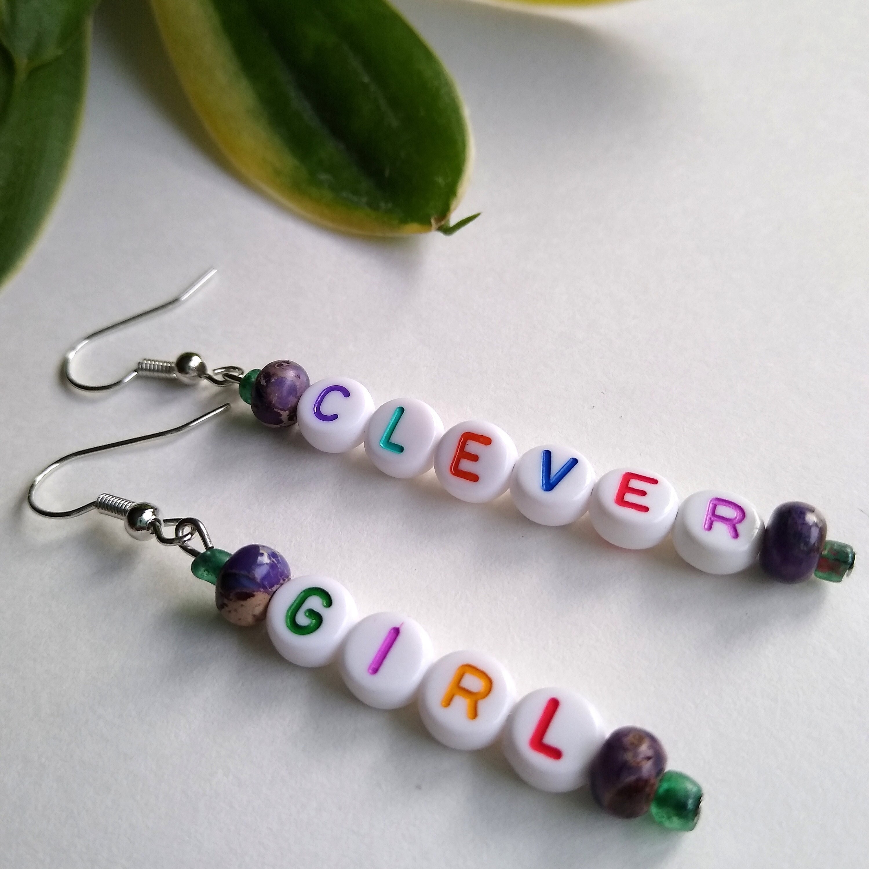 Letter bead earrings online