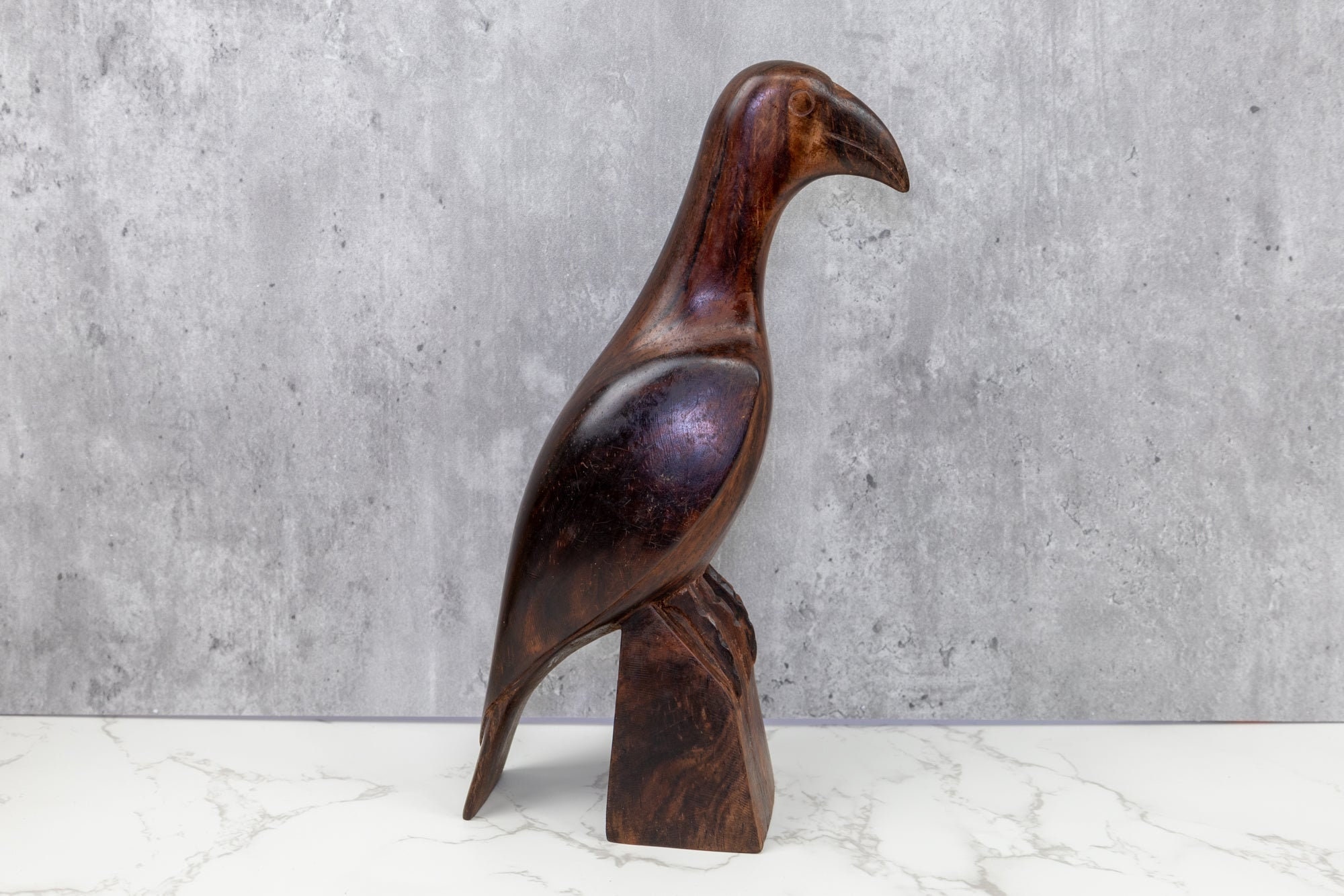 Cocobolo Rainforest Wading Bird Figurine, Panama Hardwood Artisan