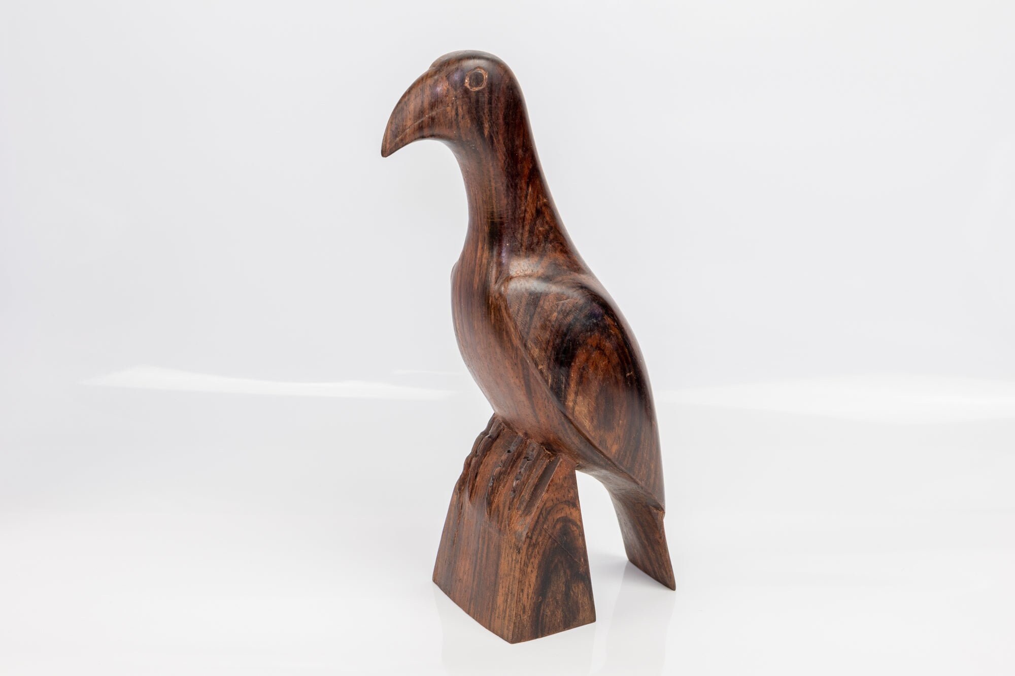 Cocobolo Rainforest Wading Bird Figurine, Panama Hardwood Artisan