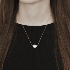 The Verona Necklace Minimalist Pearl Necklace image 1