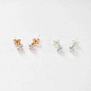 Paris Studs Minimalist CZ Earrings image 5