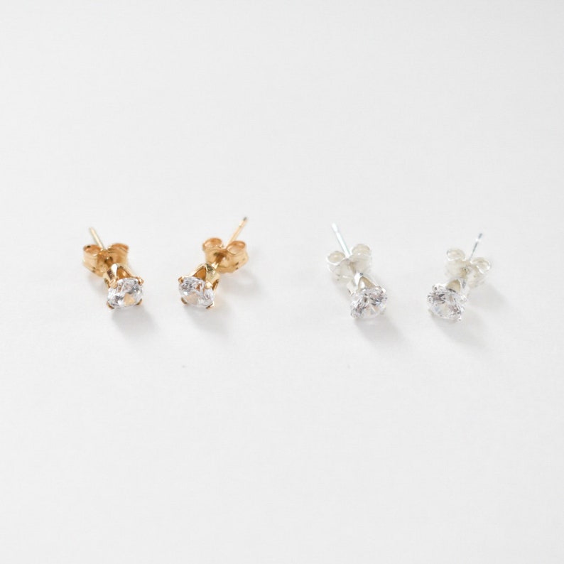 Paris Studs Minimalist CZ Earrings image 5