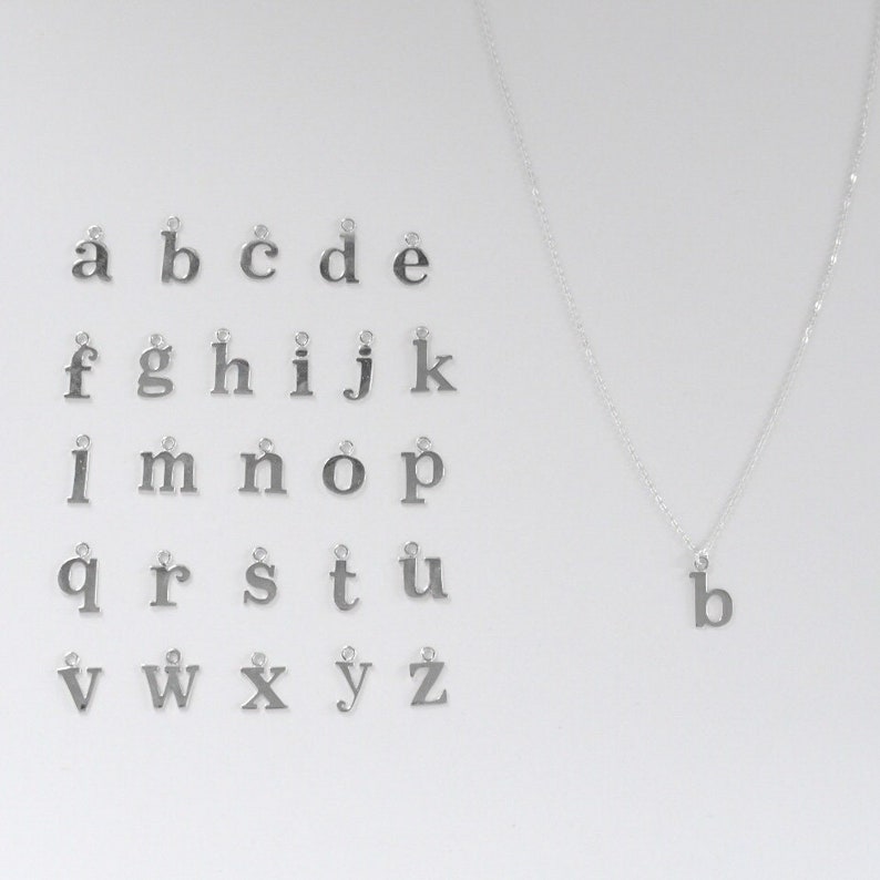 The Lowercase Necklace Sterling Silver Initial Necklace image 1