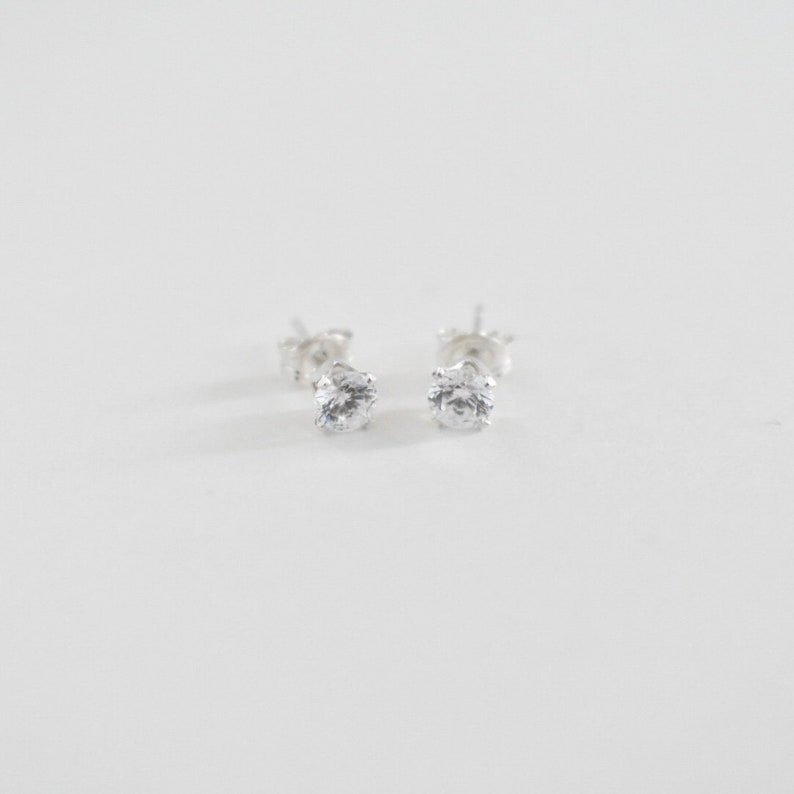 Paris Studs Minimalist CZ Earrings image 4