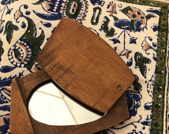 Wooden Folding Pocket Mirror - Etsy
