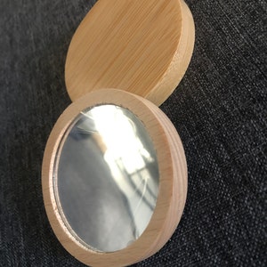 Miroir rond en bois