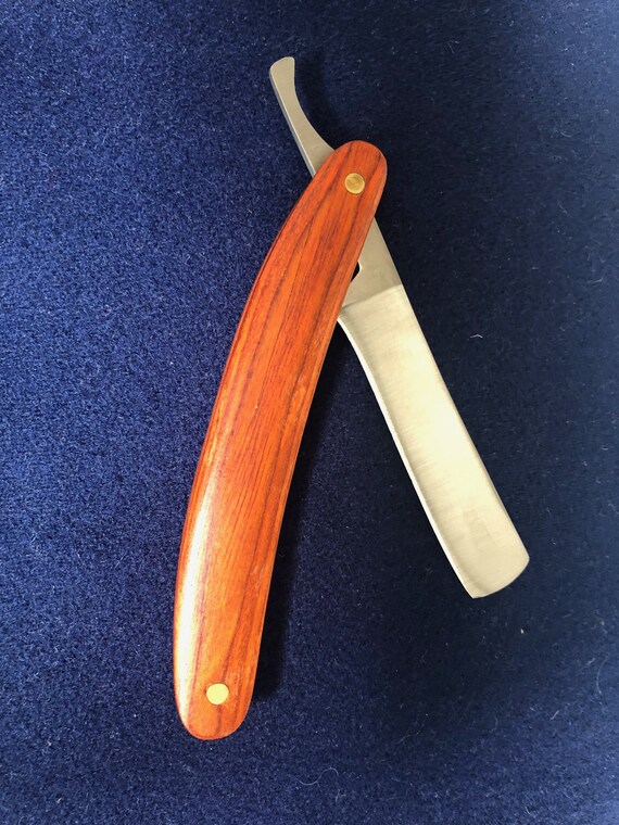 Straight Razor, Wooden Straight Edge Razor for Man Stainless Steel Manual Straight Razor, Cutthroat Rosewood Razor , Natural Wood Scale Vintage Razor