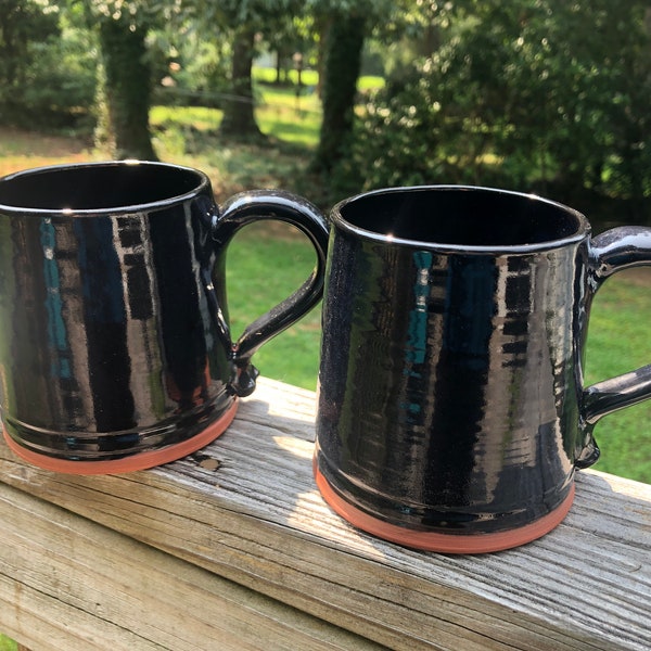 Black Glazed Redware Mug