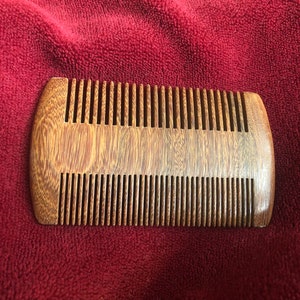 Wood mustache and beard comb