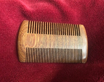 Wood mustache and beard comb