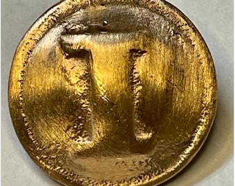 Civil War Red Brass I Button