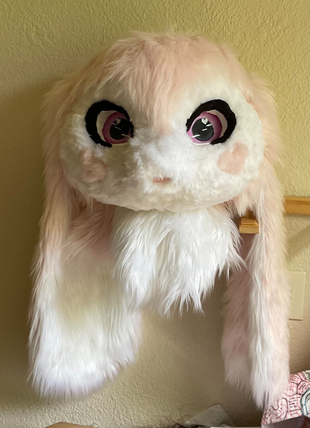 Pink Bunny Fur Suit Head Etsy
