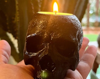 Black Skull Tea Light Holder *Goth / Alternate*