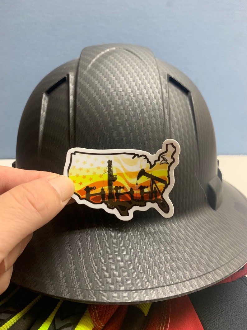 USA Oilfield Vinyl Sticker, Drilling Rigfracpumpjack Patriotic Hard