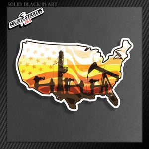 Oilfield Hard Hat Sticker: Drilling Rig, Frac Manifold, Pumpjack