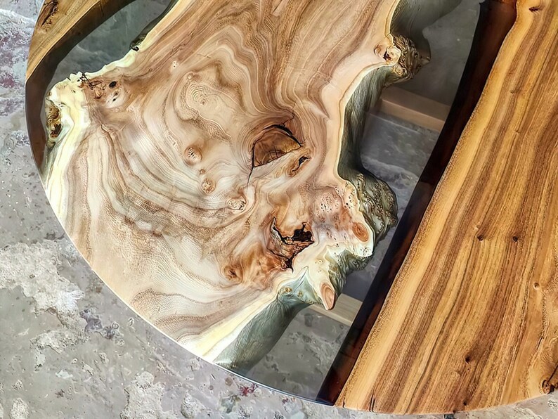 Customized Resin Epoxy Round Table Top Solid Wood & Epoxy Etsy