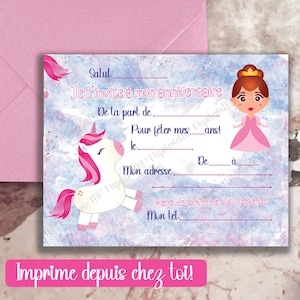 unicorn invitation , Unicorn birthday invitation, Unicorn Birthday Invitation, printable, princess invitation, instant download
