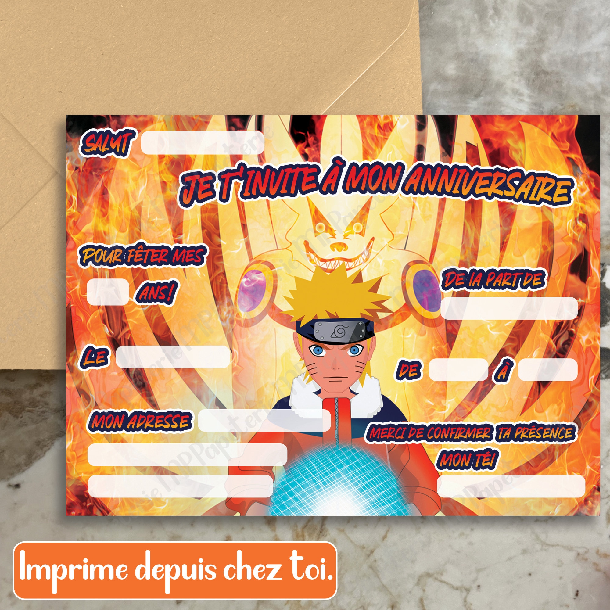 Carte Anniversaire Naruto Gratuite Imprimer Naruto invitation - Etsy France