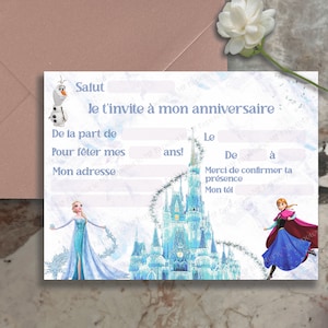 Frozen Girl verjaardagsuitnodiging, prinses verjaardagsfeestje, Elsa Olaf uitnodiging, afdrukbaar, Instant Digitale Download