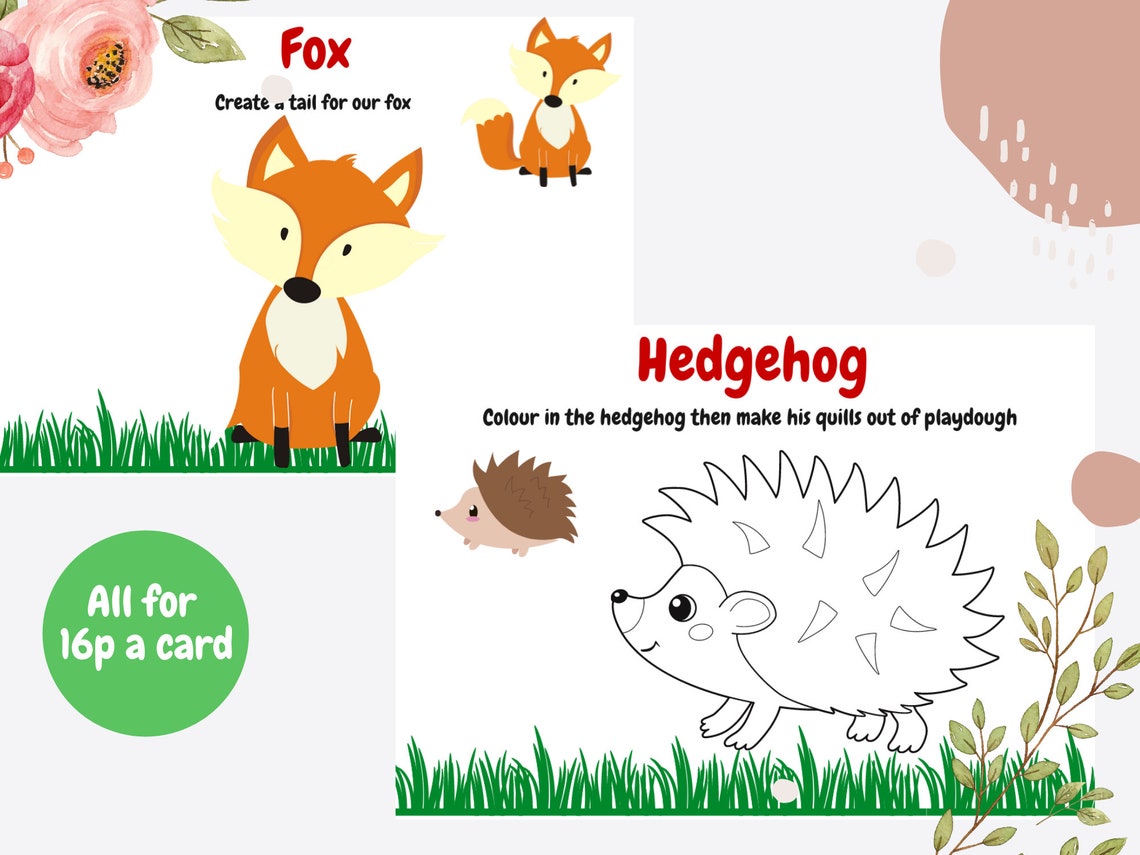 Woodland Animals Minibeasts Playdough Activity Mat X15 Etsy UK