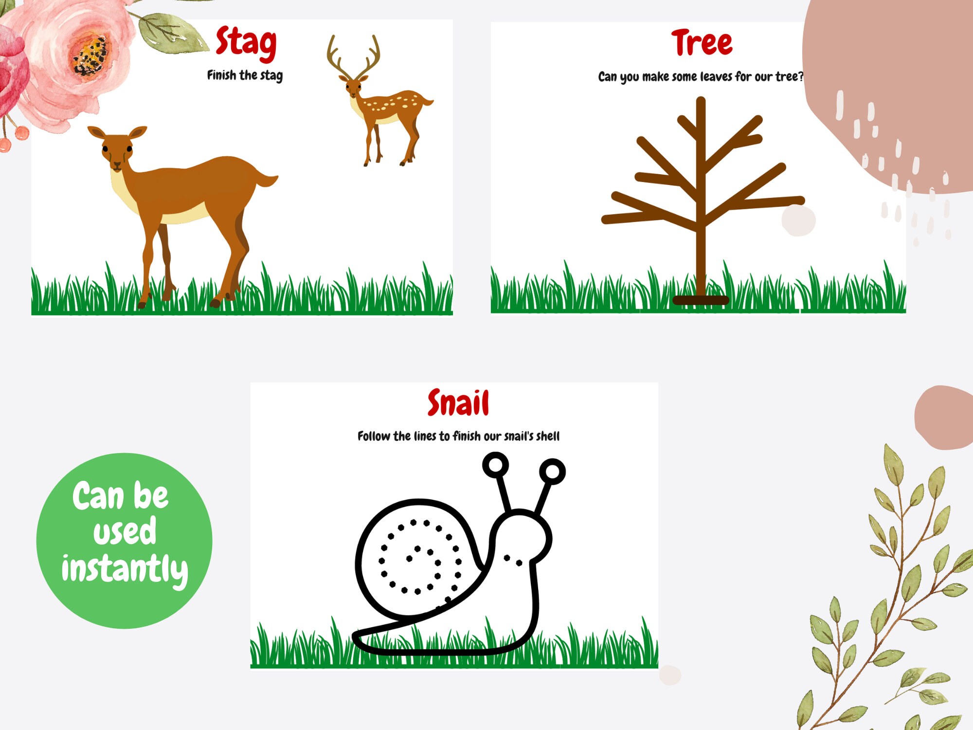 Woodland Animals Minibeasts Playdough Activity Mat X15 Etsy UK