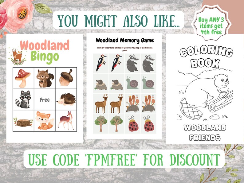 Woodland Animals Minibeasts Playdough Activity Mat X15 Etsy UK