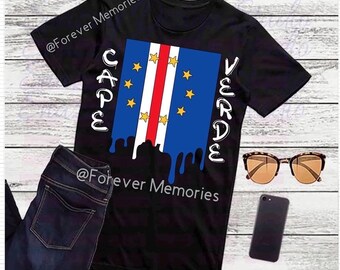 Cape Verde Tropfen Flagge T-Shirt