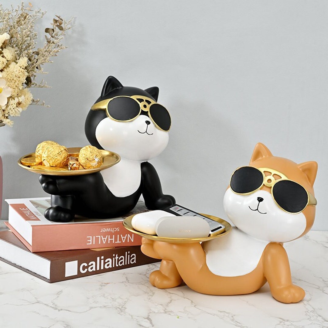 Resin Dog Butler Statue With Tray High Quality Handmade Etsy