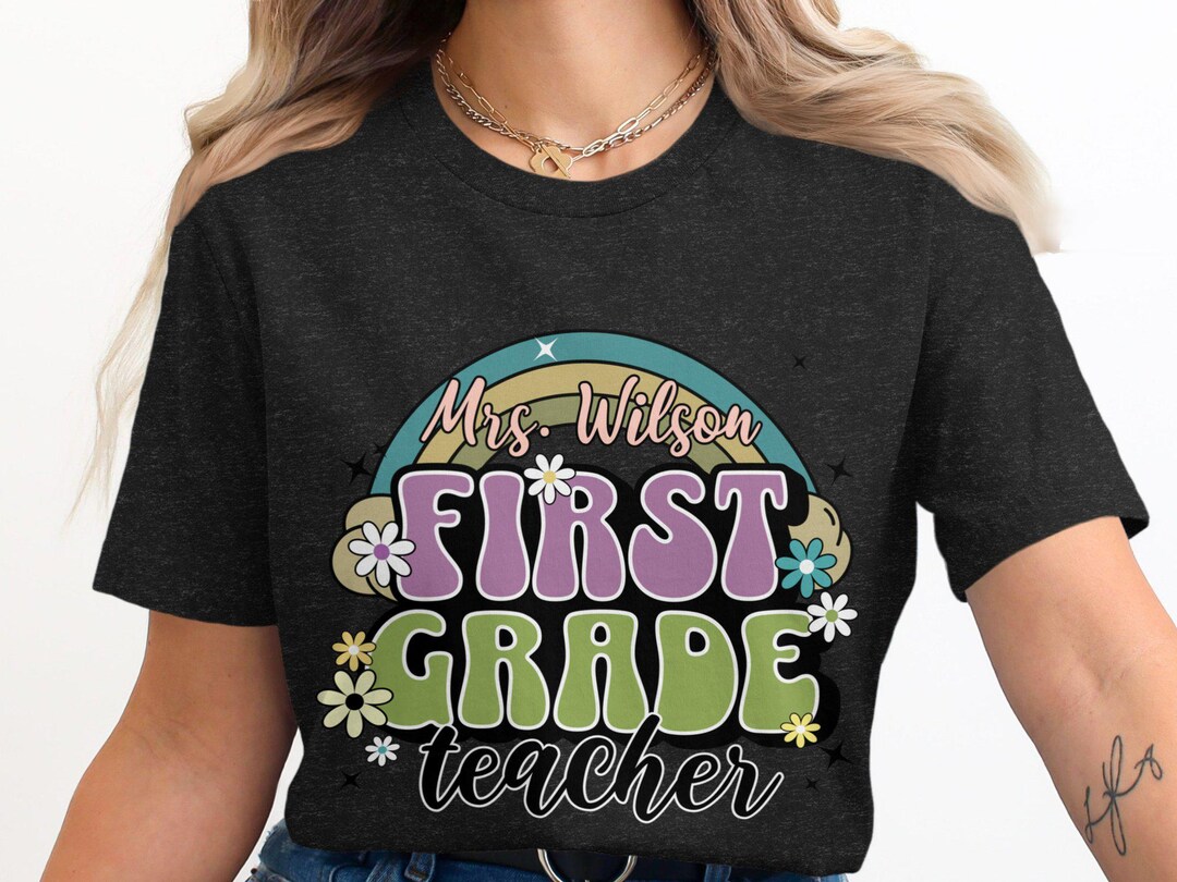 Personalized First Grade Teacher Gift Rainbow Design, Teacher Gift Idea ...
