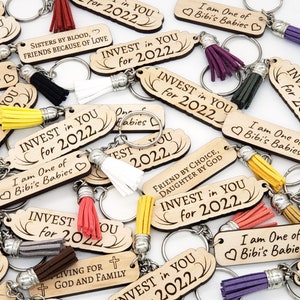 Personalized Engraved Wooden Keychain | Custom Laser Engraved Keychain with Tassel