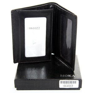 Soft Leather 6 Tarjeta de crédito 3 ID Window Men's Leather Wallet. Ven con caja de regalo.