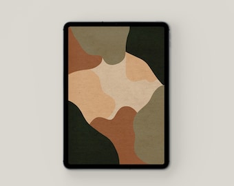 Boho Camouflage Abstract iPad Wallpaper Background | Digital Download Instant Download Camo Tablet Lock Screen Modern Art Texture Aesthetic