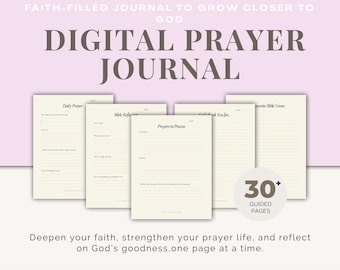 Daily Prayer Journal | Christian Gratitude, Bible Reflection (Digital PDF)