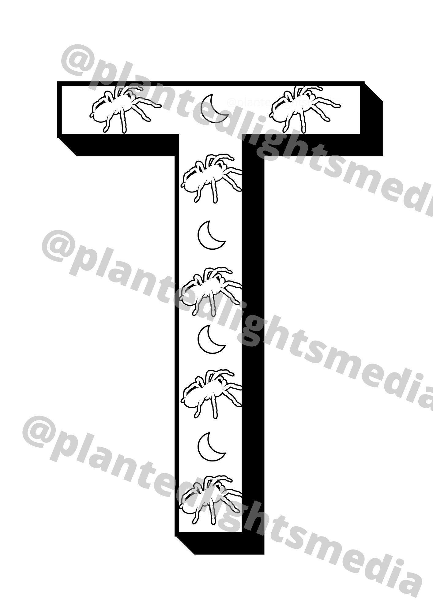 Moon Inspired Alphabet Digital Coloring Book - Etsy