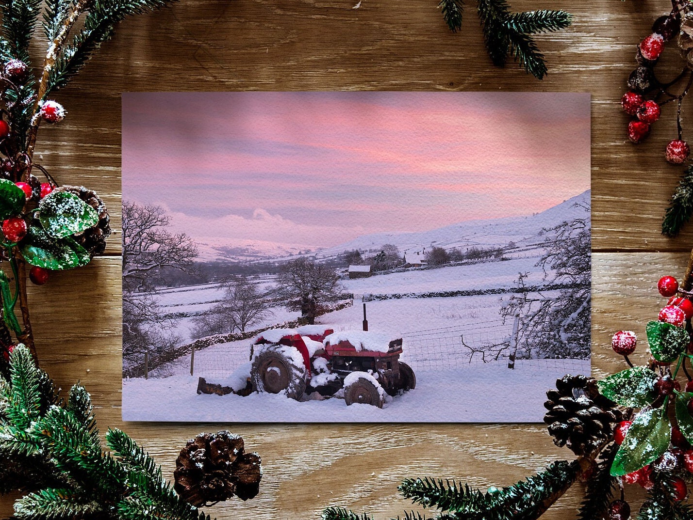 Massey Ferguson Tractor MF Winter Scene Christmas Card. Etsy