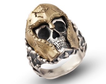 925K Skull Silver Men Ring - Skull Sterling Silver Biker Ring - Skull Gothic Ring - Skull Punk Ring Gothic - Halloween Ring - Metallic Ring