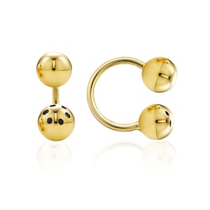 14k Solid Gold Septum Piercing - Gold Septum Jewelry - Horseshoe Piercing - Gold Circular Horseshoe Barbell - Handmade Piercing