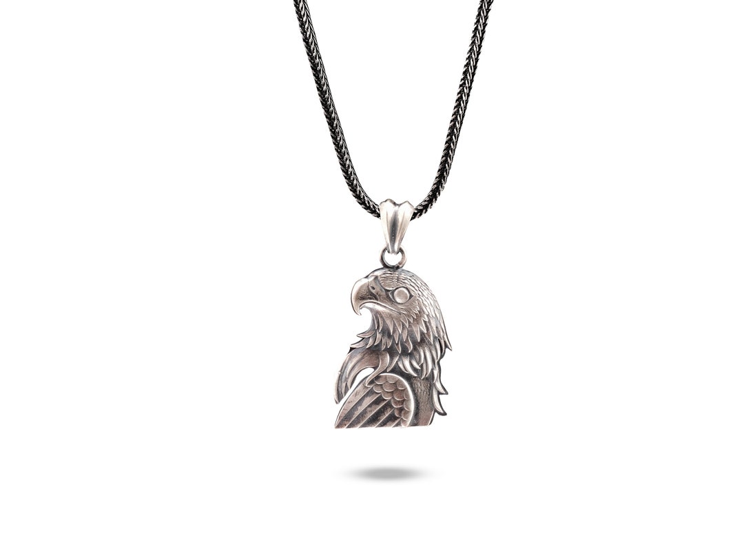925K Silver American Eagle Men Necklace Eagle Charm With Chain Eagle