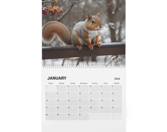 Squirreliful 2024 Wall Calendar