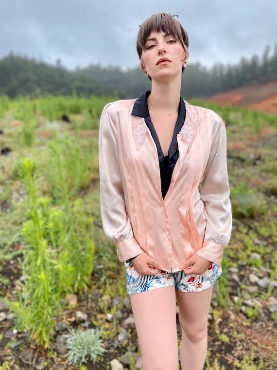 Silky Frilled Pink Button Up Blouse