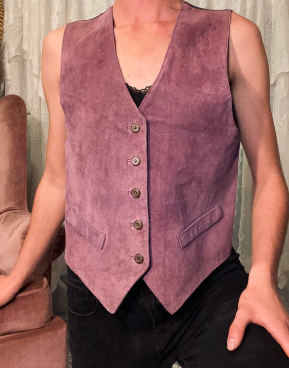 Genuine Leather Vest Purple Arizona Jeans - image 3