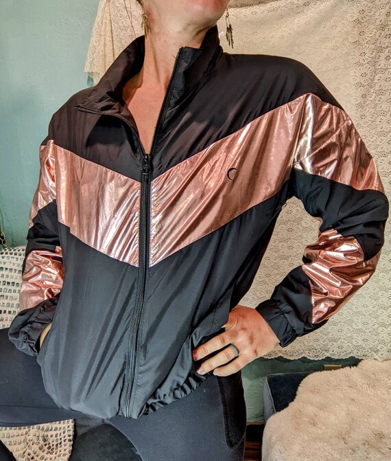 90s Pink + Black Windbreaker Jacket