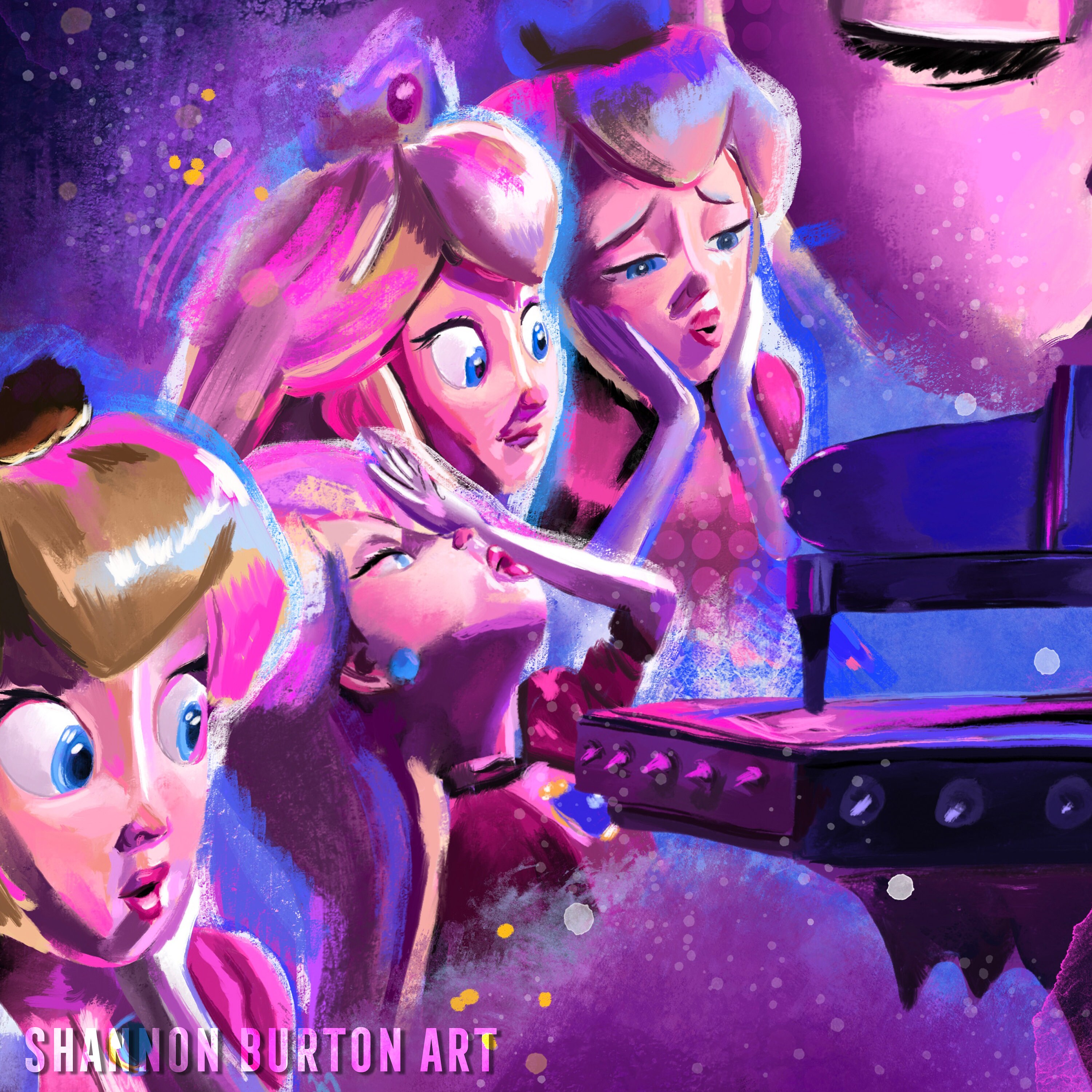 Peaches Song Bowser Princess Peach Jack Black Super Mario Bros. Movie Retro Colorful Painting Etsy