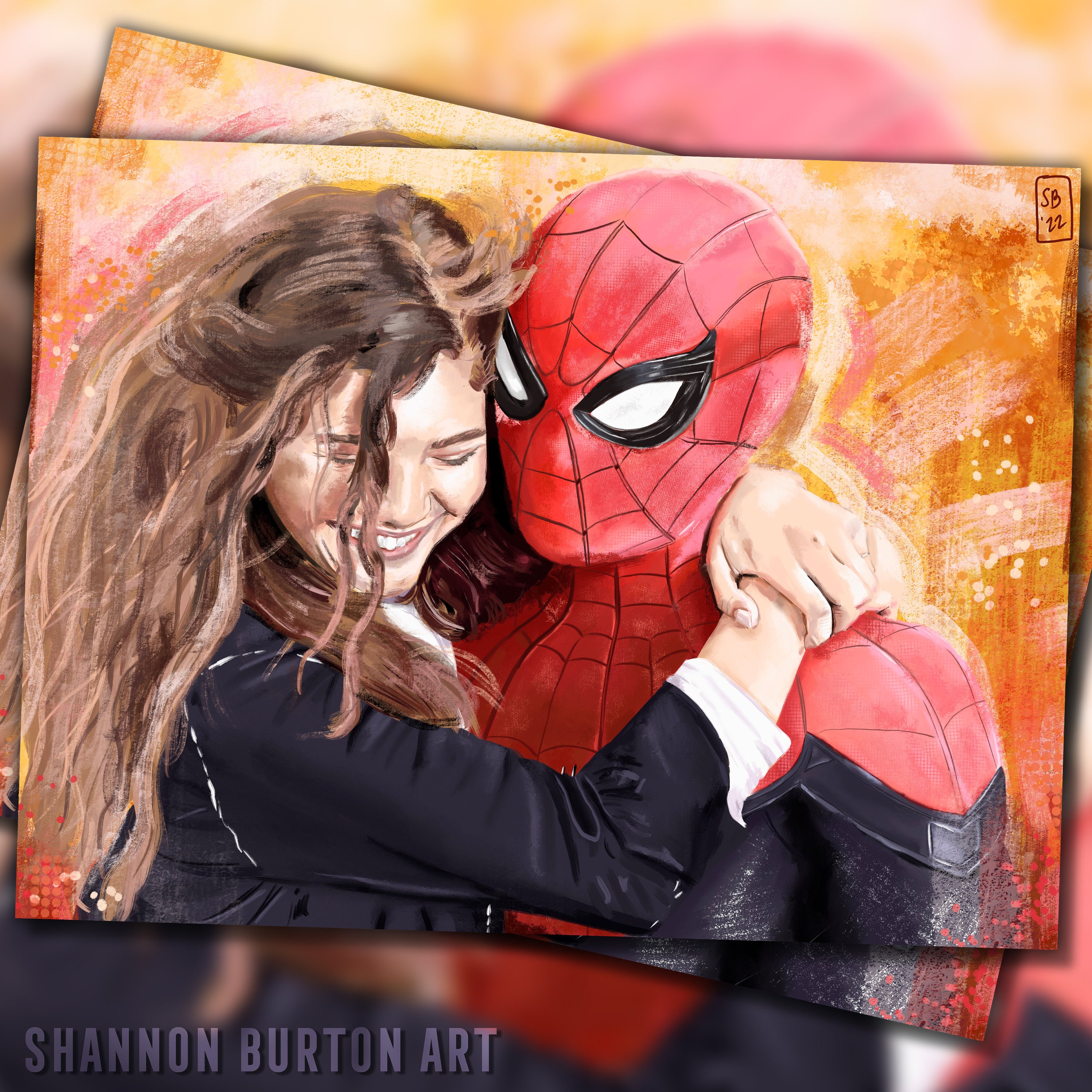 Peter Parker & MJ Tom Holland and Zendaya Spider-man Marvel - Etsy