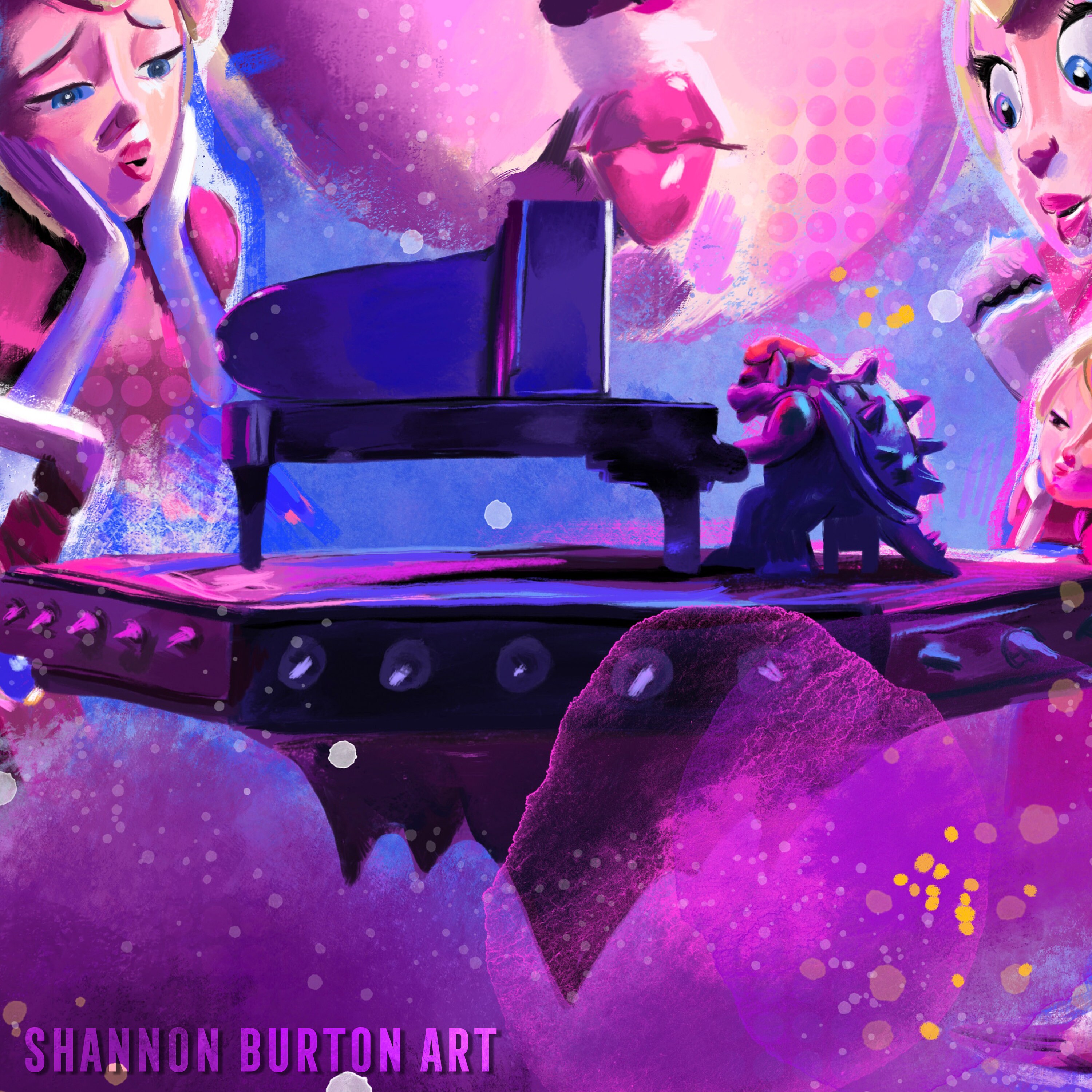 Peaches Song Bowser Princess Peach Jack Black Super Mario Bros. Movie Retro Colorful Painting Etsy