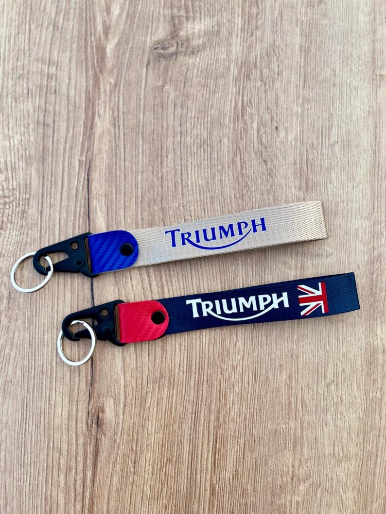 Triumph Ribbon Key Chain Keyrings Triumph Handmade Motorcycle Lanyard Keyholder for Men Keychain ...