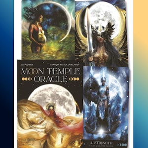 Moon Temple Oracle Deck: Lunar Deities with Guidebook, Crystal and Palo Gift Set