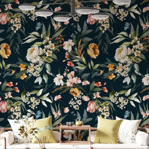 Navy Blue Wallpaper - Etsy