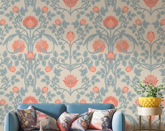 70s Retro Removable Wallpaper | Vintage Temporary Wallpaper | Mid Century Peel and Stick Wallpaper | Eco Friendly Products